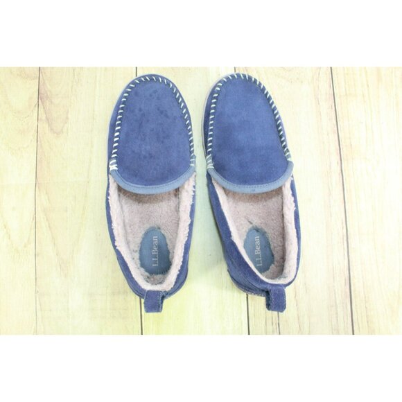 LL Bean Purple Suede Slip-On Fleece Lined Mountain Moccasin Slippers Size 8 M - Picture 7 of 9